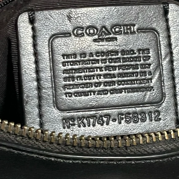 Coach Black Satchel with Signature Design - Picture 5 of 6